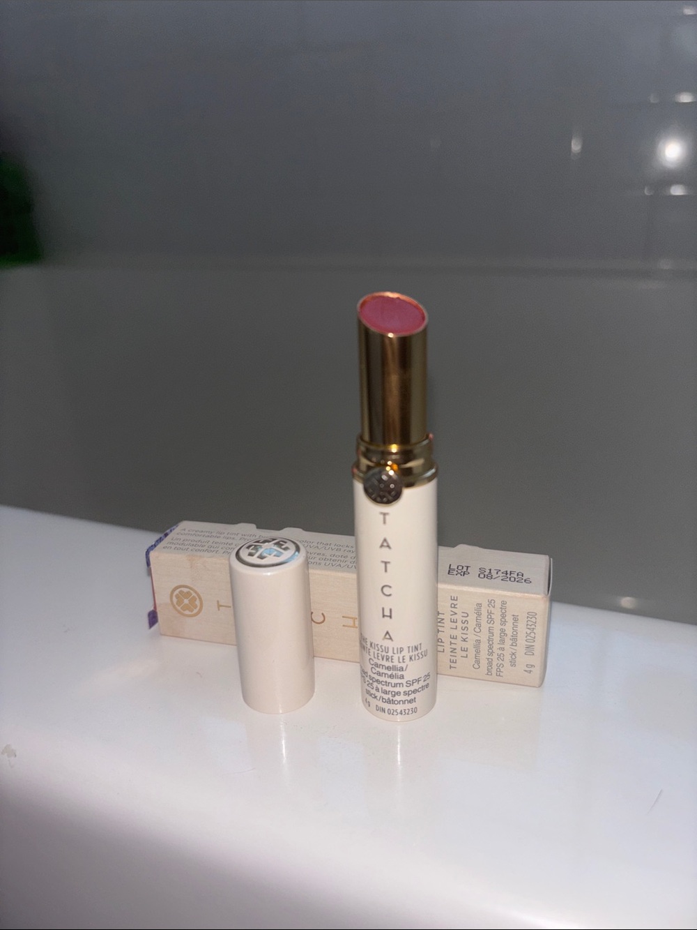 Tatcha Sheer Pink Lip Tint Stick — Soft Pink Shine